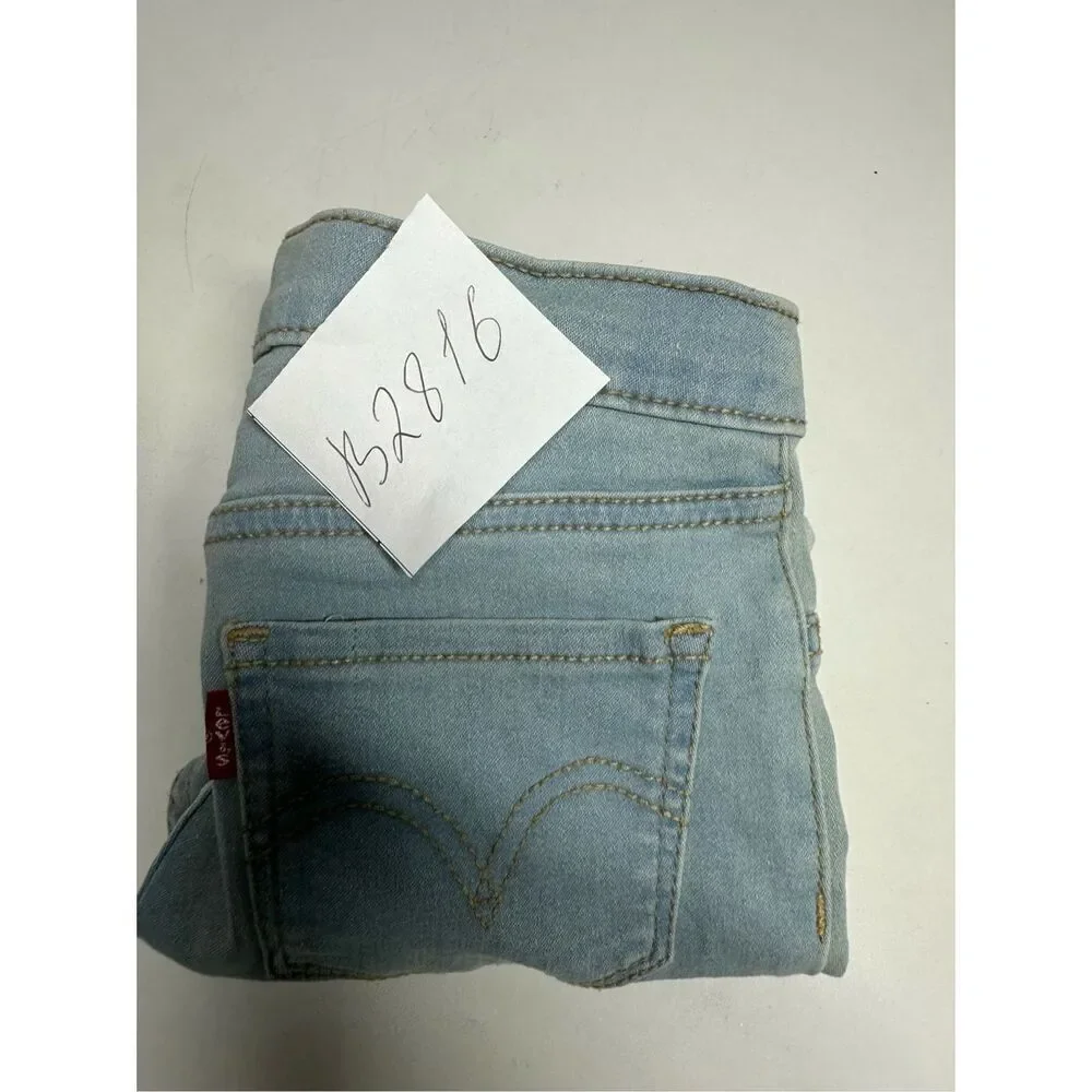 Levi's Girlfriend Midi Pull On Shorts Size Girl's Adjustable Size 5-6Y Sky Blue